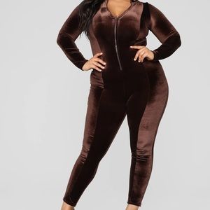 Black velour jumpsuit